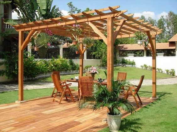 outdoor wood pergola