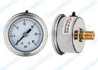 Fillable 1.5 Inch back stainless Pressure Gauge hydraulic with roll ring bezel