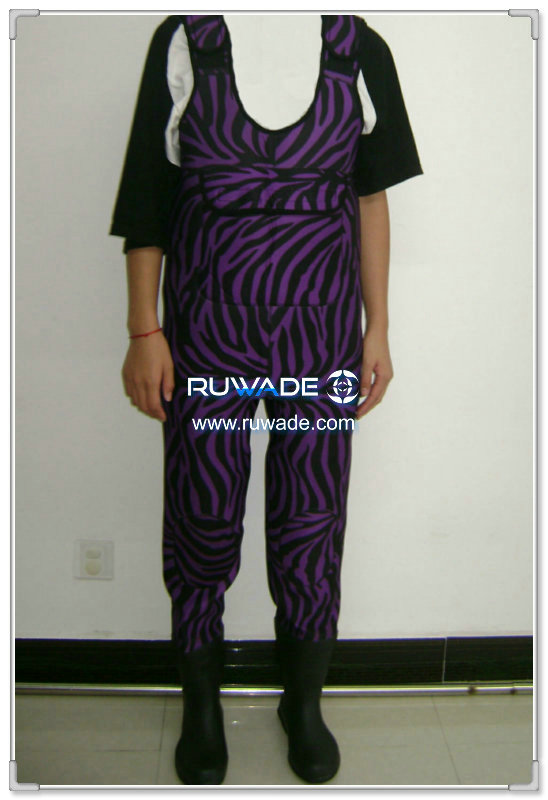 Zebra camo  neoprene chest fishing wader -1