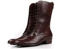 Chunky Heel Mens Lace Up Ankle Boots , Waterproof Military Retro Combat Ankle Boots