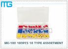Insulated Terminal Kits Connectors , 180pcs 18 Type Electrical Crimp Connector Kit