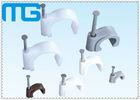 PP Materials Circle Coaxial Cable Clips For General Indoor Wiring 100 Pcs / bag