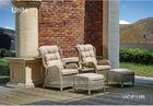Metal Wicker Outdoor Rattan Chairs Adjustable For Garden / Backyard