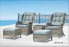 Doube Person Outdoor Rattan Chairs Sofa Furniture With Small Seat For Feet