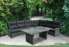 Wicker Rattan Garden Table Furniture Sectional Sofa Set For Deep Relaxing