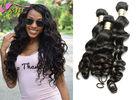 Black Loose Body Wave Natural Human Hair Extensions Weft , Healthy  Eurasian Virgin Hair