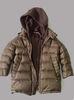 Fashion Hooded Baby Childrens Down Jackets Brown Long Sleeves