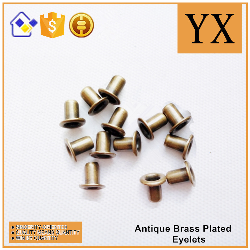 7mm antique brass plated metal bag accessories round eyelet