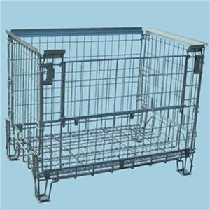 Stackable Folded Galvanized Steel Welded Wire Mesh Container