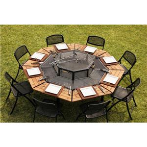 Outdoor Stainless Steel Seat Grill Table For 8 Person