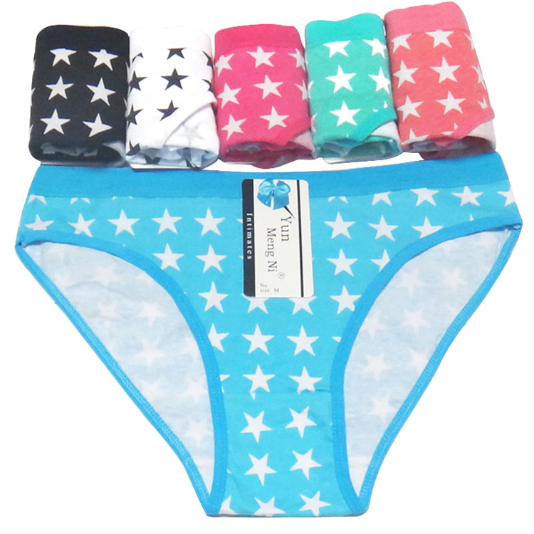 New Desgin Yun Meng Ni Ladies Underwear Pretty Five Star Printing Shorts Timeless Cotton Panties