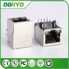 metal shielded cat 5 ethernet connector Female RJ45 with Transformer, led