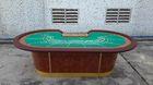 Sublimation Printing Felt Oval Poker Table Wood Casino For 9 Seats