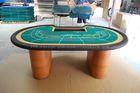 Oval Big Casino Baccarat Table , Two Solid Wooden Legs Folding Poker Table