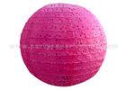 Round Pink Blue Eyelet Paper Lantern , multi colored paper lanterns for bedrooms