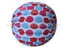 Polka - dot  Design Printed Accordion Paper Lanterns Round , paper garden lanterns