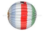 Customized 6 / 8 / 10 inch red white and blue paper lanterns with Striated Design Printed