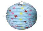Star Design hanging paper lanterns with lights , white round paper lanterns