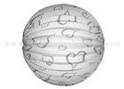 Heart Printed Gray White Accordion Paper Lanterns For Valentine Holiday Decoration