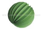 Single Color green and red Paper Accordion Balls / Lantern Round For Party Decoration