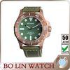 44mm Fashion Womens Bronze Watch , Sapphire Glass Retro Mens Day Date Watches