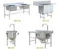 Freestanding Stainless Steel Wash Sink , High End Restaurant Kitchen Sink