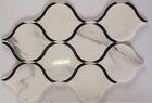 Black Marble Stone And Glass Mosaic Tiles Sheets , Glass Mosaic Kitchen Tiles Floor Pattern