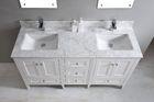 Nature White Marble Bathroom Countertops , Marble Island Countertop With Oval Sink